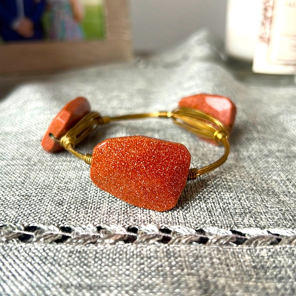 Brown, sparkly stone bangle bracelet.